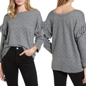 Current/Elloitt The Ruffle Sweatshirt Gray…